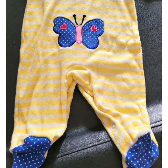 Just One You Carters Yellow & White Striped Baby Sleep & Play with Butterfly 6M - Picture 5 of 7